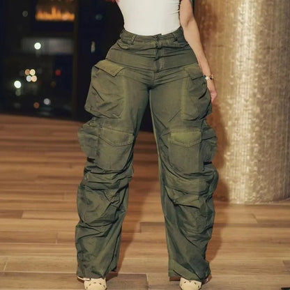 Full Dark Green Cargo Pants