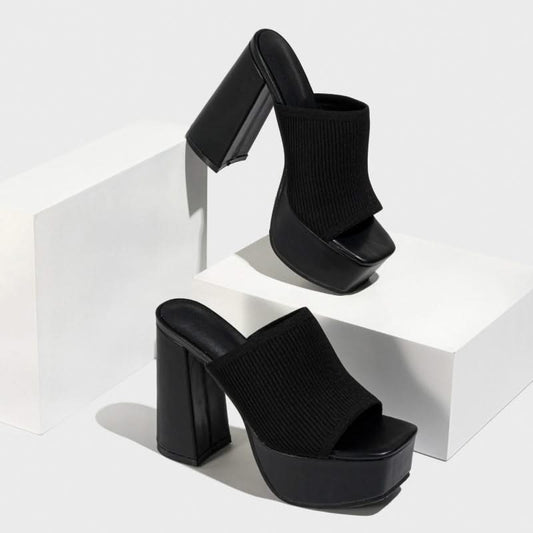 Chunky Open-Toe Heels - lifestyle photo