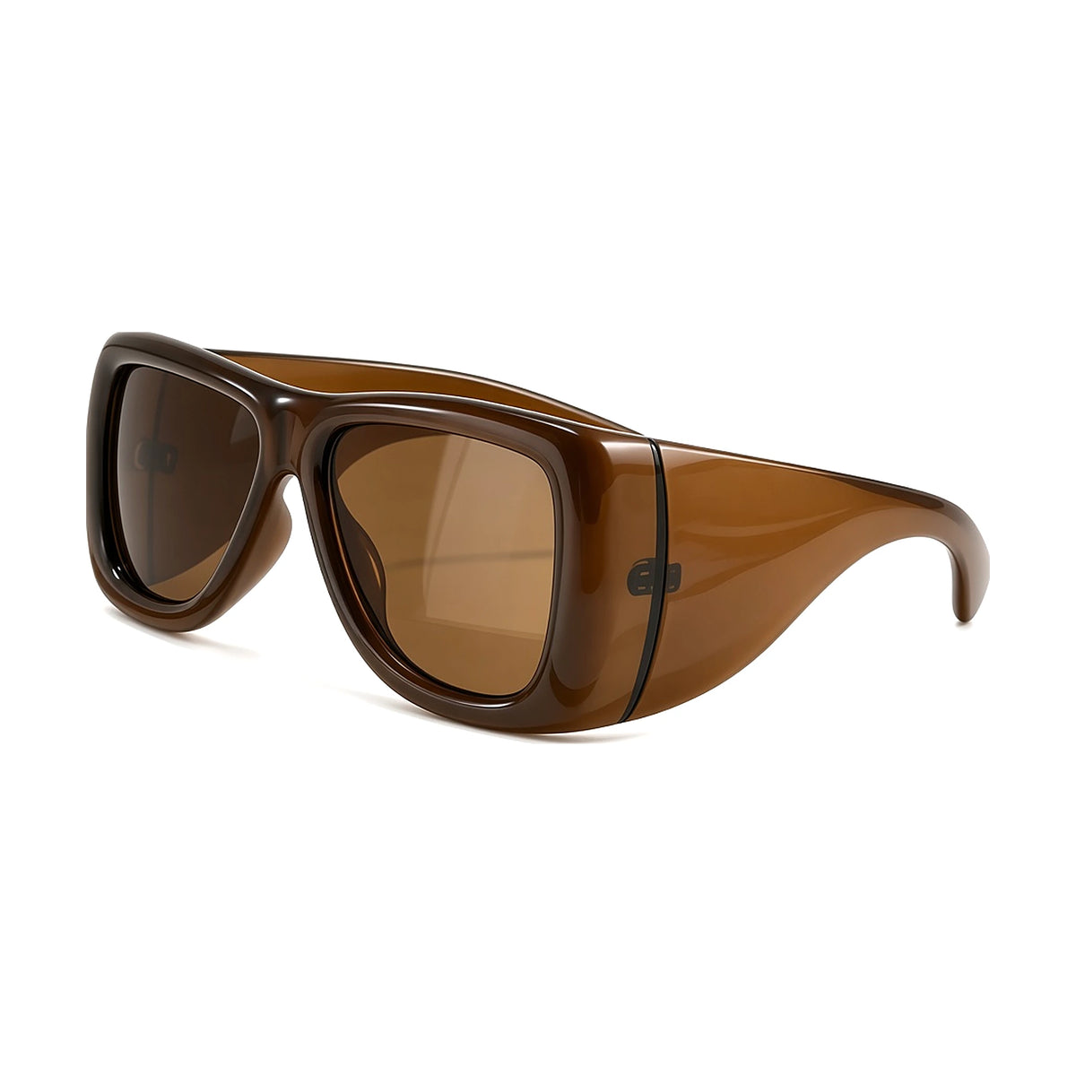 Oversized Square Sunglasses — deep brown front