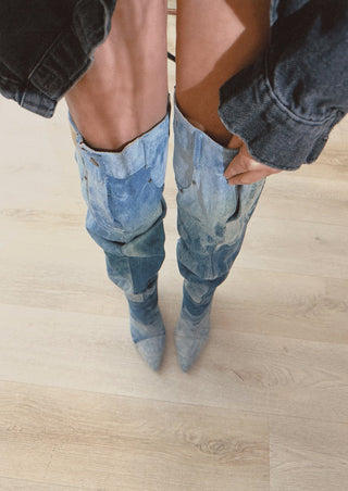 Denim Boots