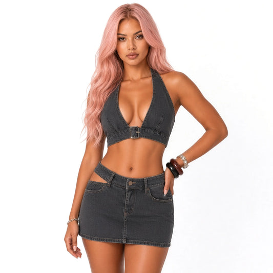 SKINS DENIM SET — close-up