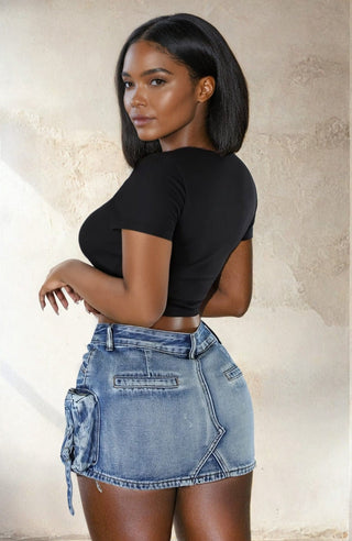 Denim mini skirt