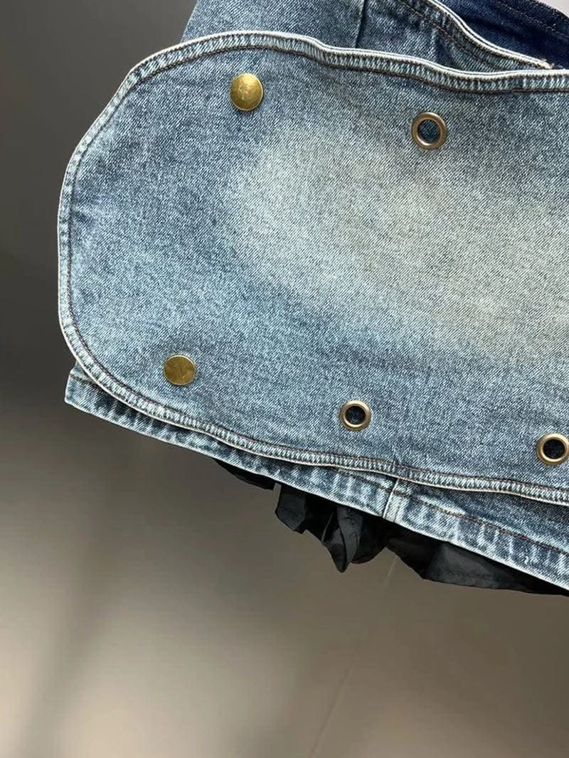 Denim Skirt Multi Buttons | Mabel Love Co Denim skirt