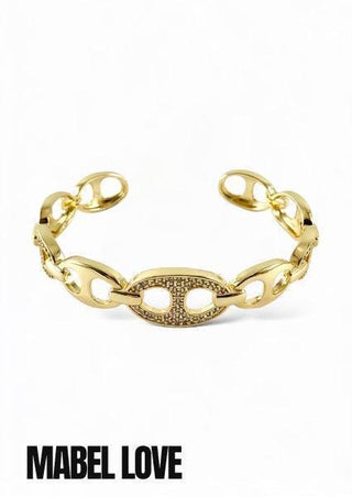 Diamond Chain Detail Cuff - Mabel Love Co - Bracelets