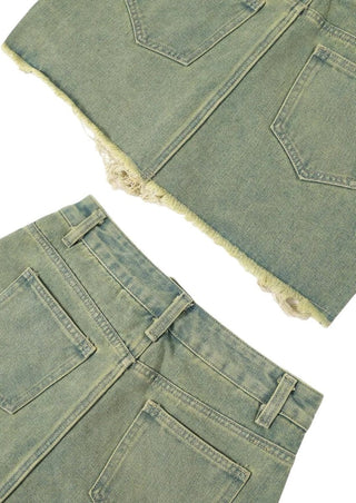 Distressed Denim Skirt - Mabel Love Co - Denim skirt