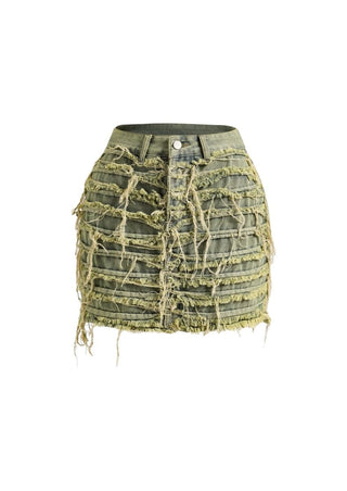 Distressed Denim Skirt - Mabel Love Co - Denim skirt