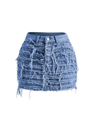 Distressed Denim Skirt - Mabel Love Co - Denim skirt