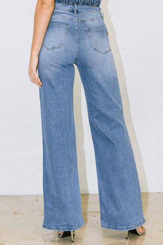 Distressed Wide - Leg Jeans