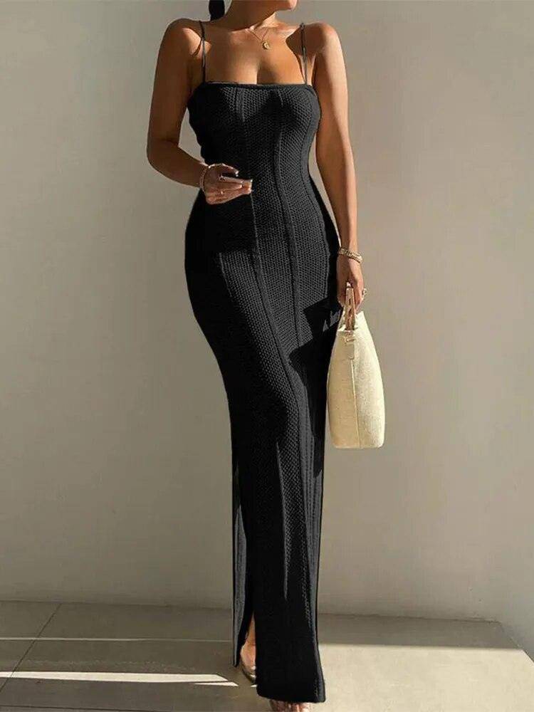 Knitted Maxi Dress Bodycon, 