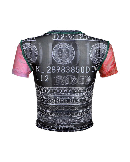 Top corto con estampado de dólares