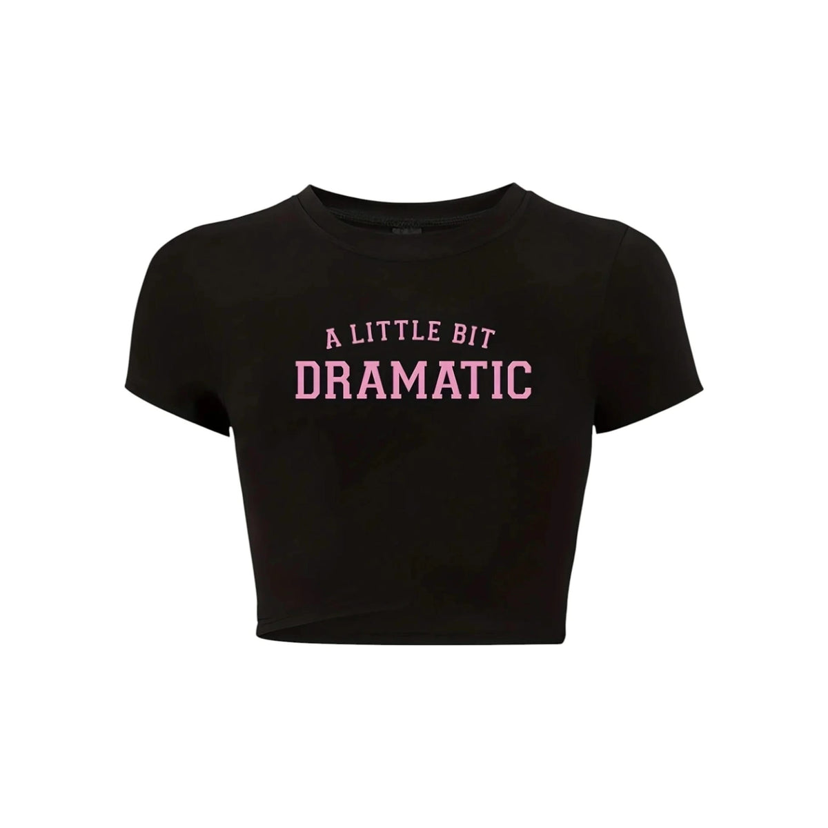 Dramatic Print Crop Tee - Casual & Stylish — corrected front ghost image with standard spacing