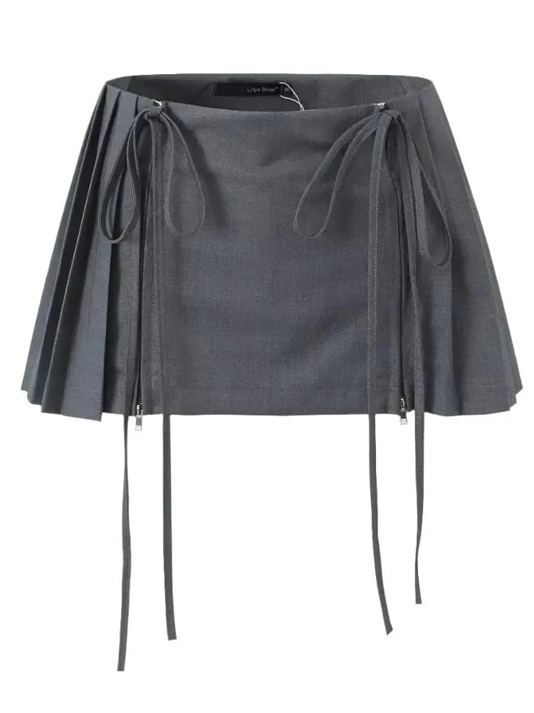 Drawstring Mini Pleated Skirt | MABEL LOVE – Mabel Love Co Drawstring Mini Pleated Skirt | MABEL LOVE – Mabel Love Co