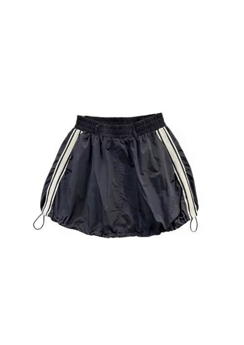 Black Drawstring Mini Skort