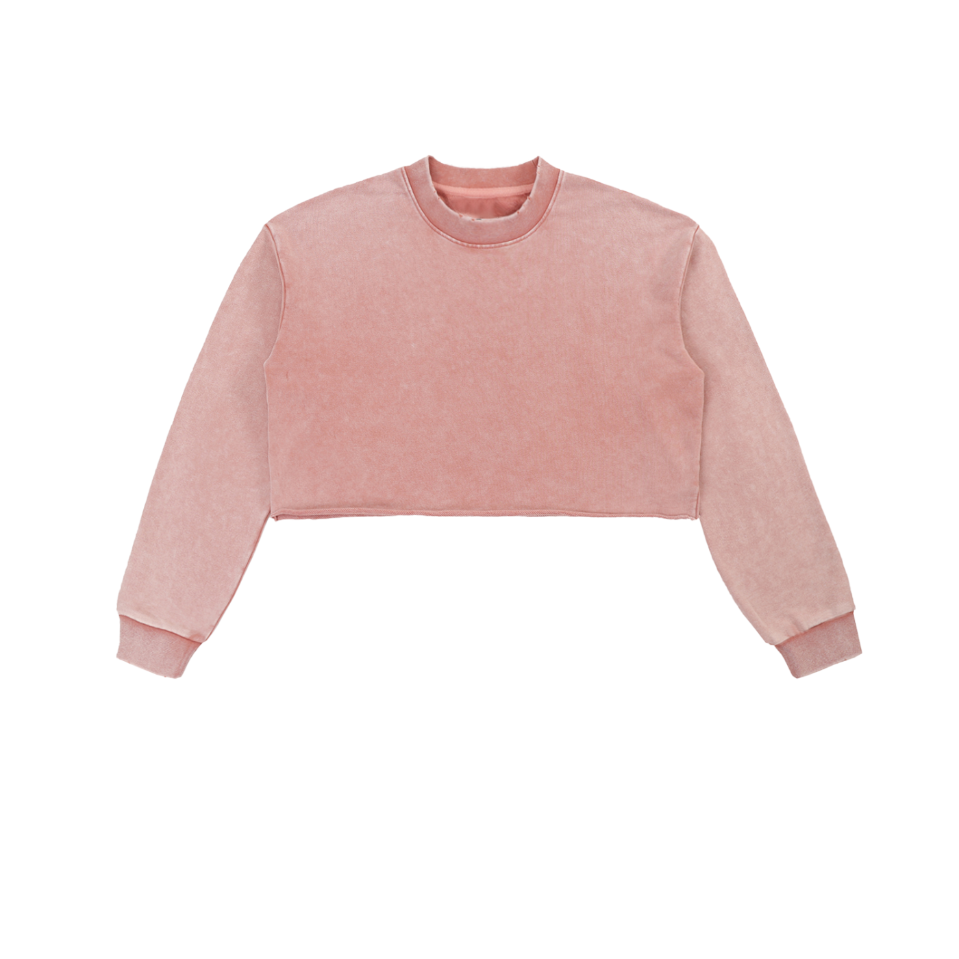 Cries Easily Washed Raw Edge Cropped Sweatshirt