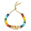 Rainbow Boho Bracelets with Initials 