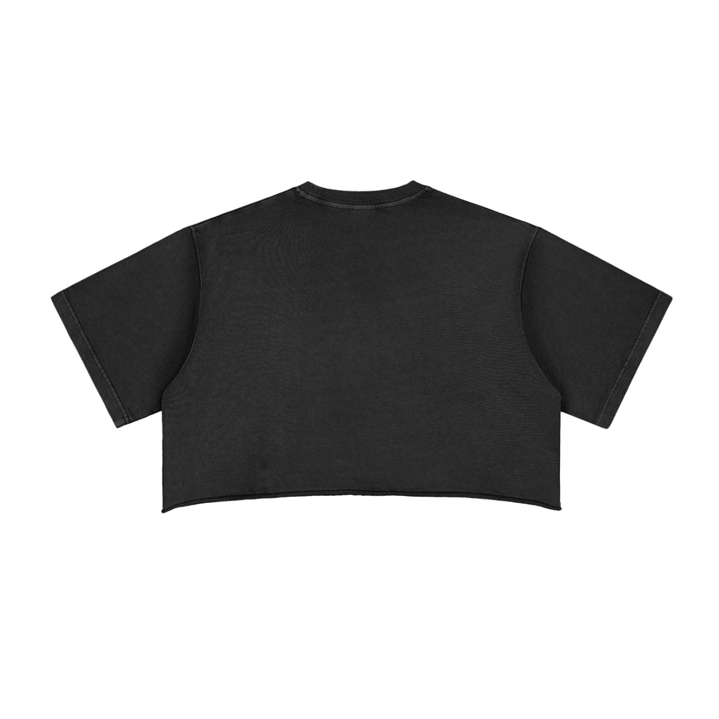 thug life Washed Raw Edge Crop Top