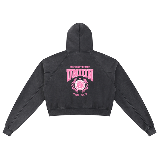 Snow Washed Cropped Hoodie