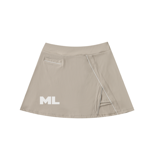 High-Waist Pocketed A-Line Skirt