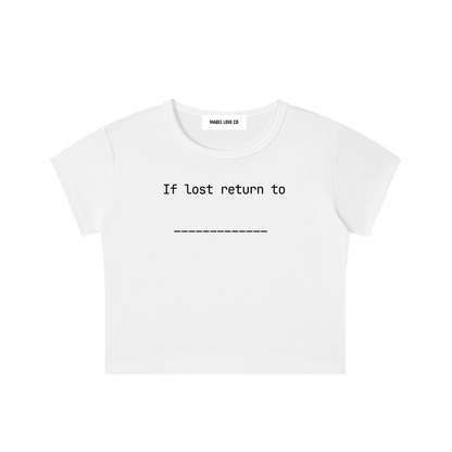 if lost return to Snow Washed Crop Top