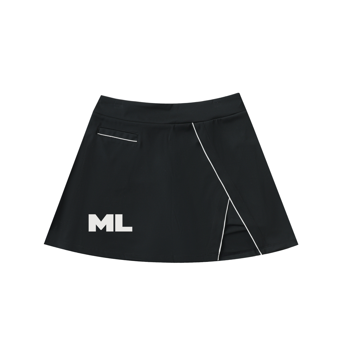 High-Waist Pocketed A-Line Skirt