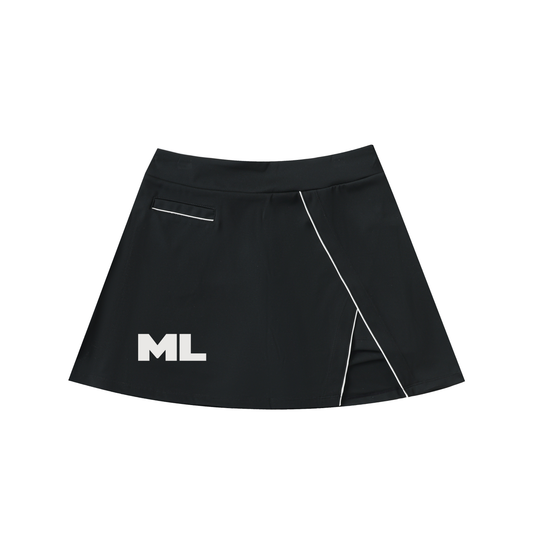 High-Waist Pocketed A-Line Skirt