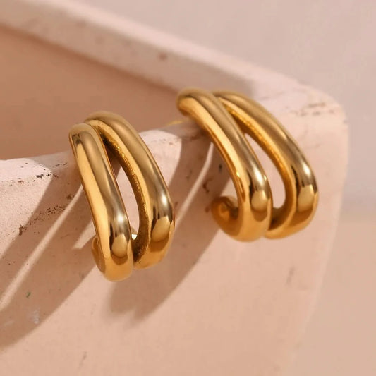 Elegant Banana - Shaped Earrings - Gold Plated Glam