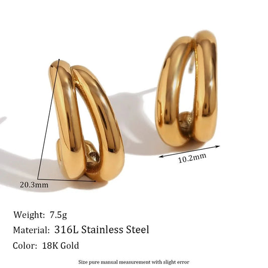 Elegant Banana - Shaped Earrings - Gold Plated Glam