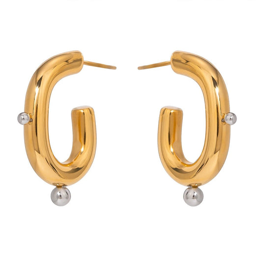 Elegant Gold/Silver Statement Earrings - Fashionable Women's Accessories