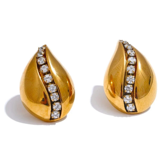 Elegant Water Drop Stud Earrings - Sparkle Style