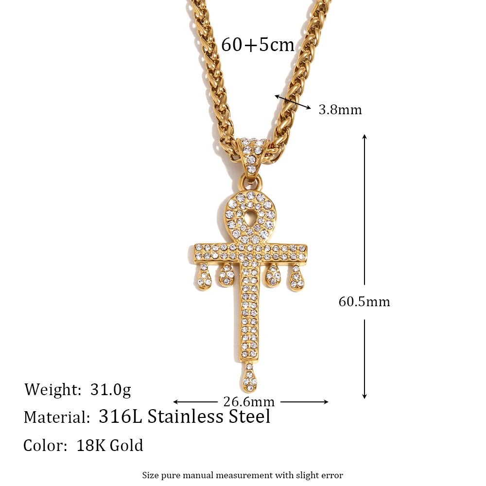 Gold Elysian Key Necklace - Size Details