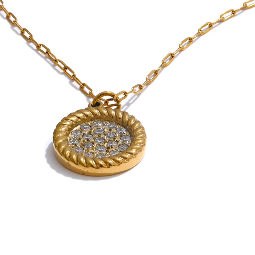 Encrusted Medallion Necklace