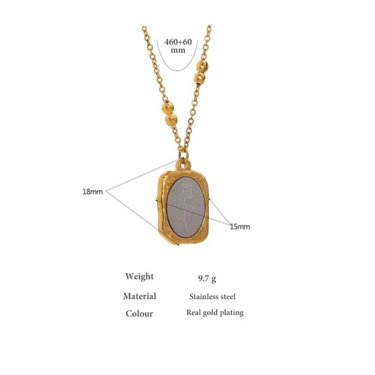 Engraved Rectangle Necklace