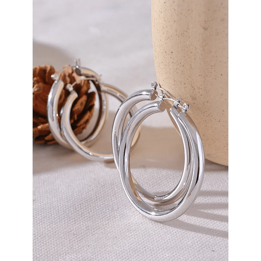 Esmeralda Hoop Earrings - Silver