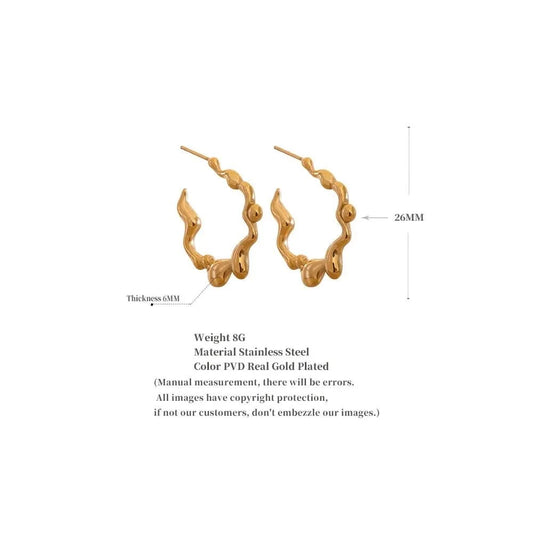 Eternal Swirls Earrings - Size Details