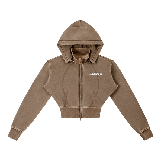 Vintage Washed Cropped Fleece Hoodie - additional view 5