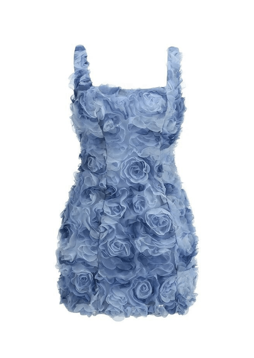 Fabric Flower Mini Dress