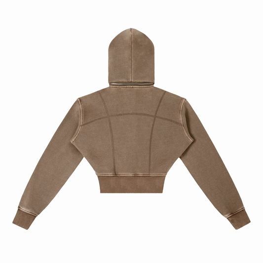 Vintage Washed Cropped Fleece Hoodie - additional view 6