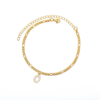 Figarro Anklet with Initial - Mabel Love Co - ANKLET