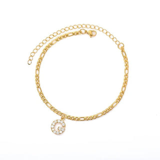 Figarro Anklet with Initial - Mabel Love Co - ANKLET