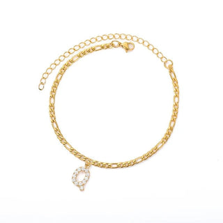 Figarro Anklet with Initial - Mabel Love Co - ANKLET