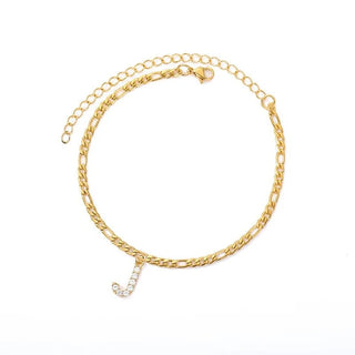 Figarro Anklet with Initial - Mabel Love Co - ANKLET