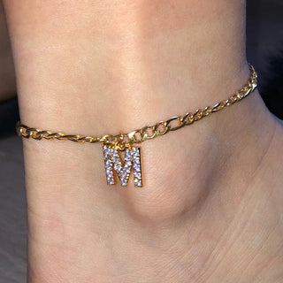 Figarro Anklet with Initial - Mabel Love Co - ANKLET