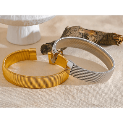 Fine Lines Open Bangle Bracelets