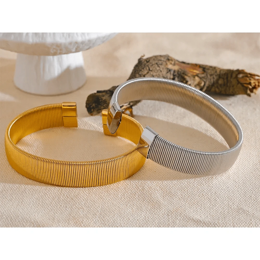 Fine Lines Open Bangle Bracelets