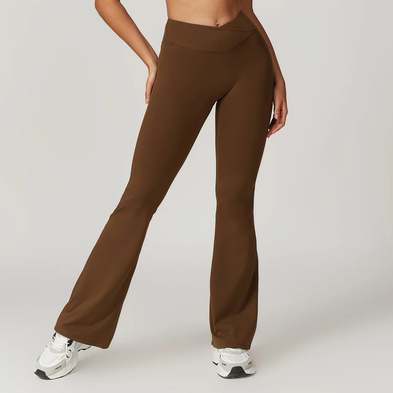 Brown Flared Yoga Leggings