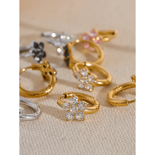 Floral Orbits Hoop Earrings