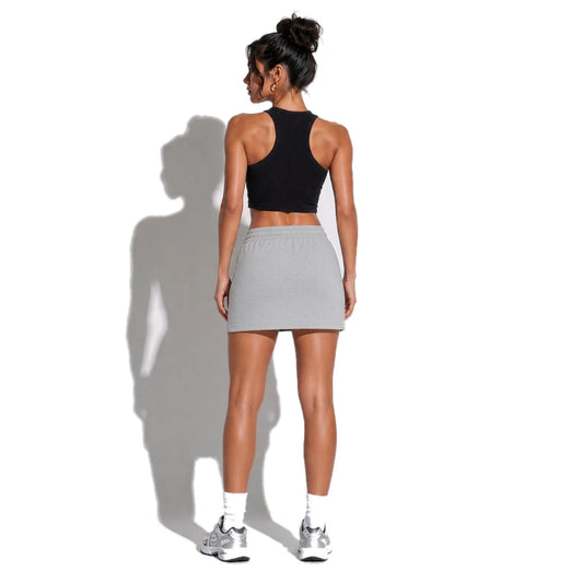Essential Drawstring Skirt — Flower Gray back