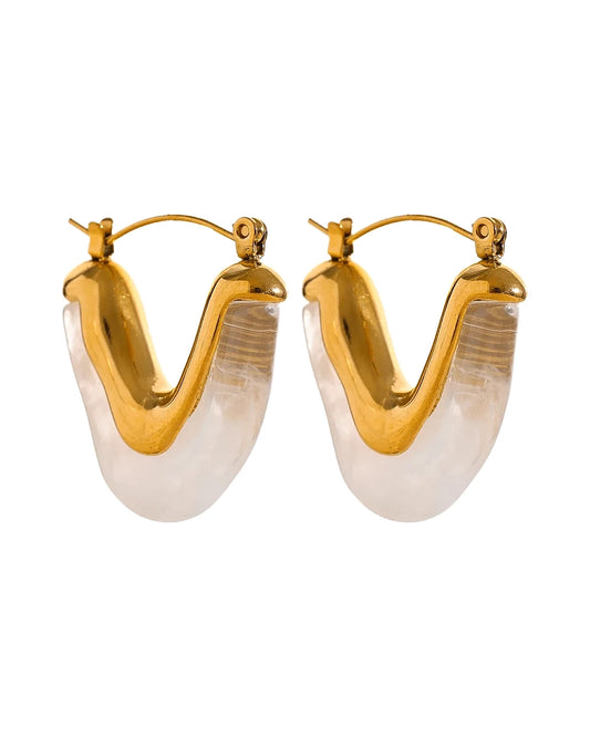 Chevron Hoop Earrings — front
