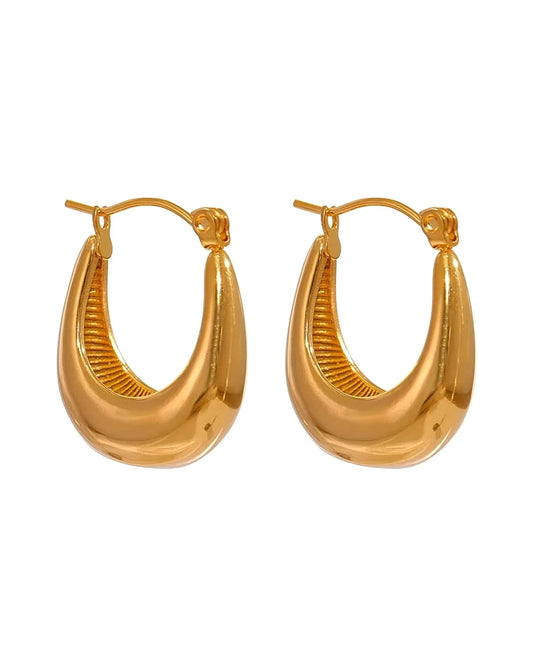 Golden Tides Hoop Earrings — gold front