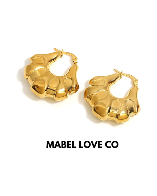 Gold Plated Purse Hoop Earrings - Chic, Lightweight — gold front